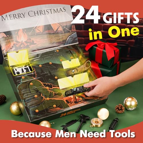 Image of VEITORLD Gifts for Men Dad Husband Him Fathers Day, Survival Gear and Equipment 12 in 1, Survival Kits, Cool Unique Fishing Hunting Anniversary Birthday Gifts for Him Teen Boy Boyfriend Women