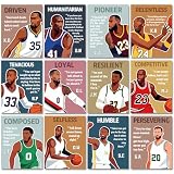 OBUSATT 12 Pcs Sport Classroom Decorations Motivational Basketball Superstar Posters Inspirational Basketball Wall Art Gift for Teen Boys Kids Sport Theme Bedroom School Office Decor