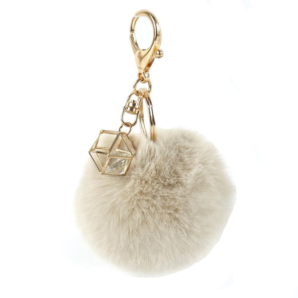 2 Bommel-Schlüsselanhänger Aus Kunstfell – Süße Ballerina-Pompons Für Rucksack & Tasche, Rosa