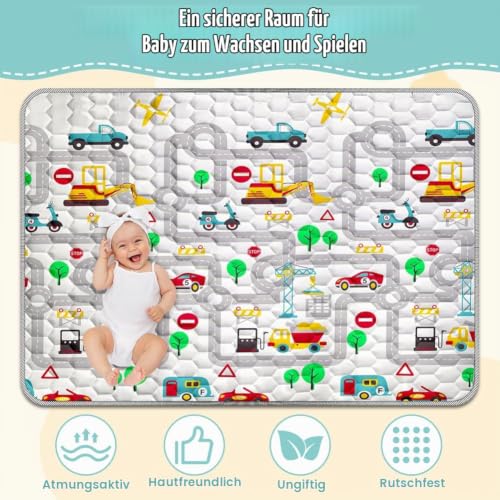 Aolso Baby Spielmatte, 150*200cm Baby Krabbelmatte, Baby Faltbare Spielmatte, Krabbeldecke für Baby, Kleinkind Aktivität Spielmatte… – Ansicht 5