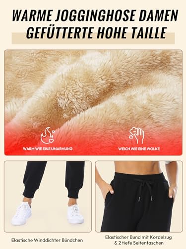 Move Beyond Women's Fleece Lined Joggers Thermal Sweatpants with 2 Pockets Warm Winter Sherpa Pants with Drawstring3