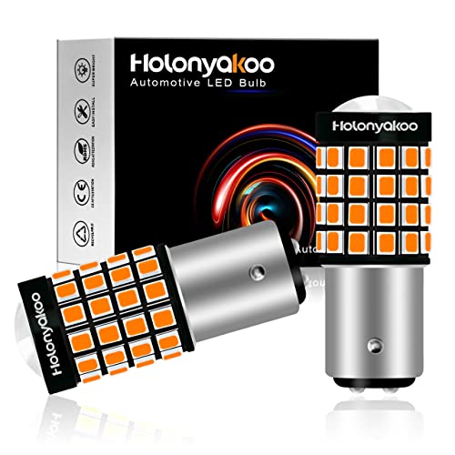Holonyakoo 1157 Led Bulb Amber Yello 1157Na 2057 2357A 7528 P21/5W Bay15D Led Bulbs For Brake Tail Turn Signal Back Up Reverse Blinker Lights Dc10-30V 1800K (Set Of 2) #TOP26