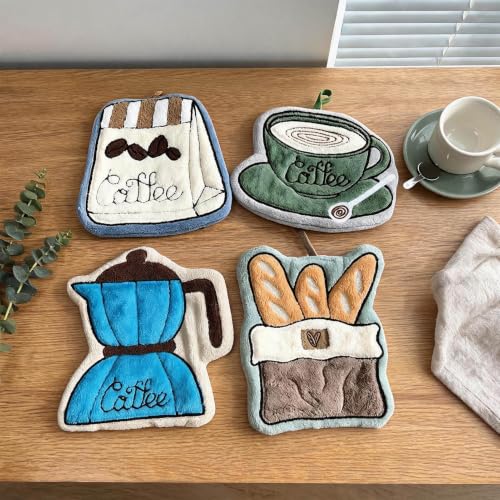 Toalla de cocina para café superabsorbente con secado rápido en pack de 4 paños 4