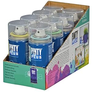Pintyplus Aqua Spray Paint – Art Set of 8 Water Based 4.2oz Mini Spray Paint Cans. Ultra Matte Finish. Perfect For Arts…