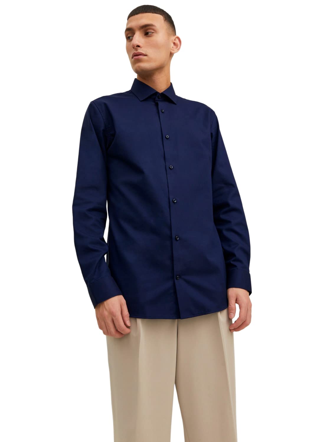 JACK & JONES Men's Jprblaparker Shirt L/S Noos, Perfect Navy/fit: Slim fit, L