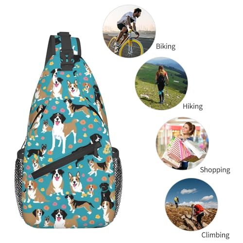 Morrales con Estampado de Corgi para Senderismo y Viajes miniatura 6
