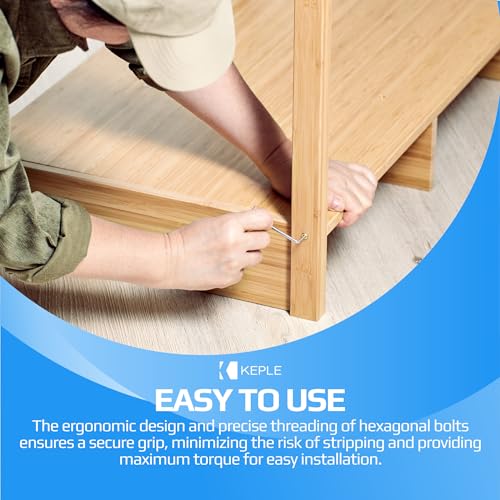 M6 x 35mm Sechskantschrauben für Möbel by Keple, 25 Stück – Stahl-Sechskantschrauben, Möbelschrauben, Schrauben für Bett- und Holzmöbel, Sechskant-Holzschrauben, Möbelschrauben, Möbelbeschläge.