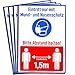 Produktbild Abstand halten Aufkleber (DIN A4 Format) Schild Maskenpflicht Aufkleber Mundschutz