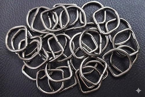 Image of Nimida D Rings 3 /4 inch inch 3 mm Thick | Good for 1 /2 inch belt | D Rings for Straps Ties Belts Bags, Handmade Un-Welded for Leather Bags Garment Clothes Luggage, Purse - Pack of 20