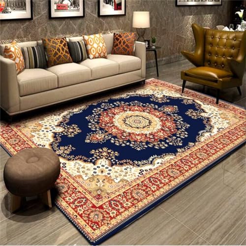 Tapis de salon lavable bleu marine fini les taches dans la chambre de votre ado