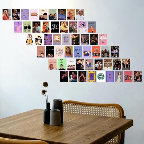 Image of SAW Friends Theme Posters Wall Collage Kit - Pack of 54 (4x6 Inches)| Aesthetic Vintage Artwork, Wall Decoration | Wall Decor Posters For Living Room, Bedroom, Home and Office