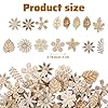 100 PCS Unfinished Wooden, Flower Wood Slice Leaf Pattern Cutouts, Mini Craft Wood Pieces for DIY Handmade Decoration, Craft Supplies #1