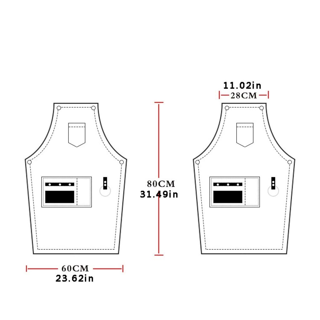 Tabliers de serveur Tablier de barista Tablier for adulte avec tablier de poche Accueil Tablier de cuisson Restaurant Chef Tablier Couple Tablier Chef Tablier Tabliers de cuisine (Color : A)