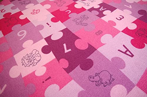 rugsx Dywan Puzzle fioletowy okrąg 150 cm