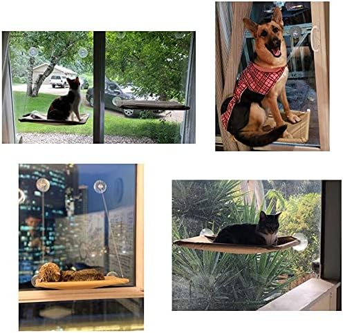 WEIYP Cat Window bed Cat Window Perch, Cat Hammock Window Seat, Space Saving Window Mounted Cat Bed for Large Cats Cat Window Seat