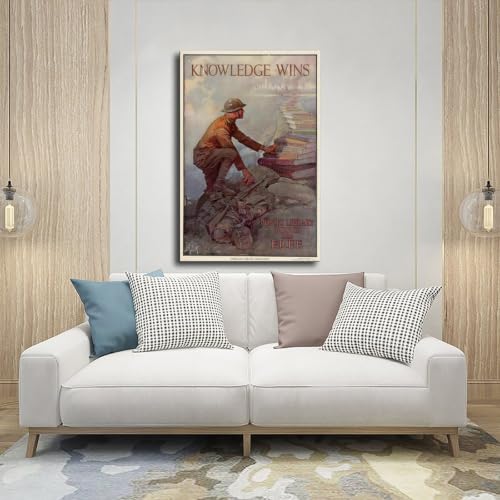 Impression sur toile décoration murale pour bureau WCYB Knowledge Wins 1918