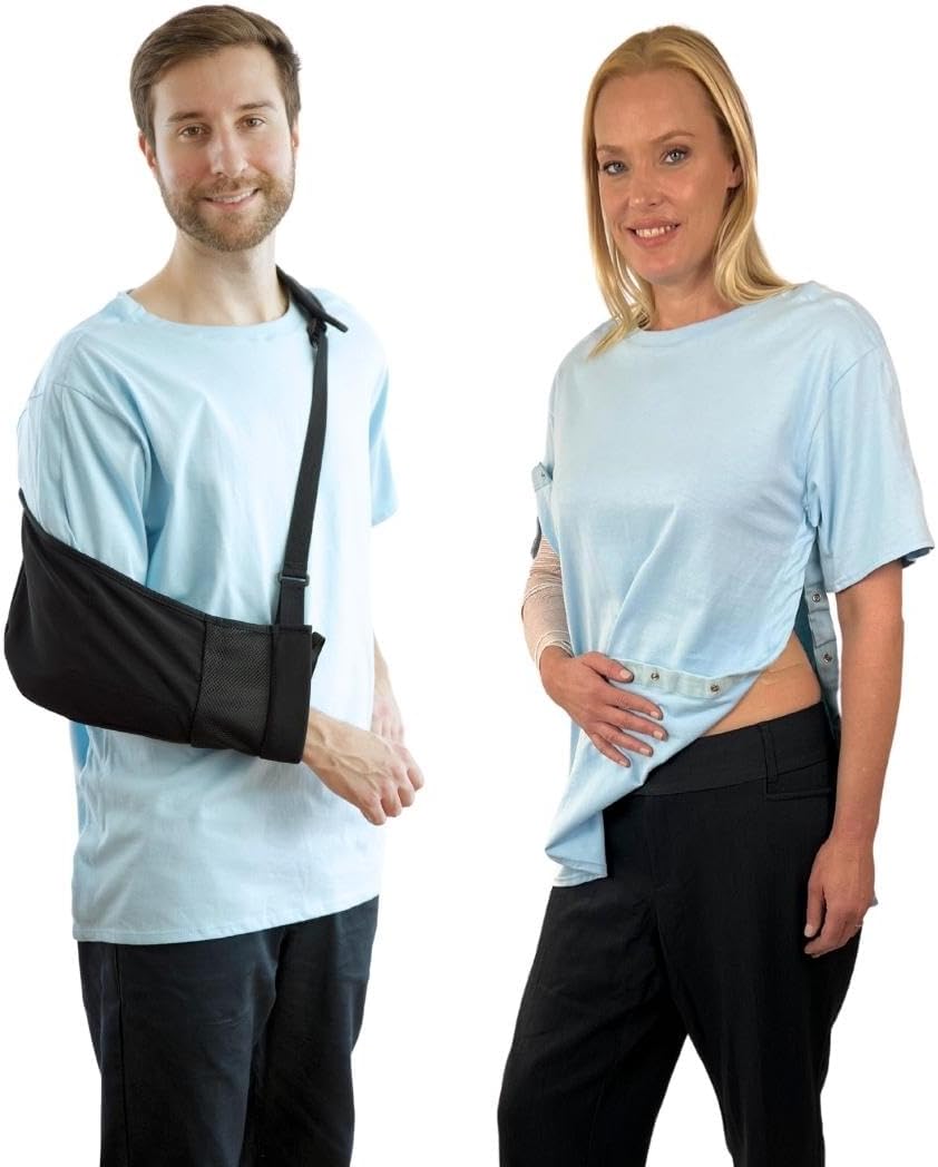 Post Surgery Shirt with Left & Right Side Snap Access