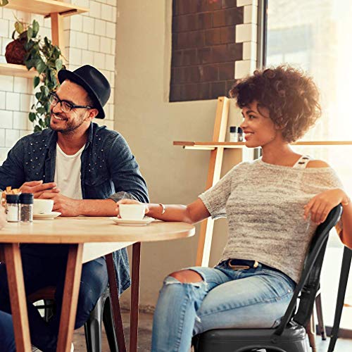 Fdw Metal Dining Chairs Set Of 4 Metal Chairs Patio Chair 18 Inches Seat Height Dining Room Kitchen Chair Tolix Restaurant Chairs Bar Stackable Chair Trattoria Metal Indoor Outdoor Chairs #TOP26