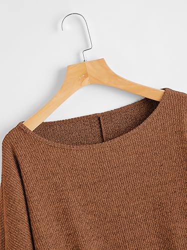 Image of SweatyRocks Women's Crewneck Long Sleeve Knit Crop Top Cropped Sweaters