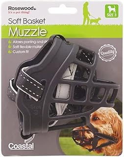 Rosewood Coastal Training Soft Basket Muzzle, Black, Size 3