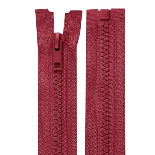 cyclingcolors 2x Cerniera Lampo n. 5 70 cm Chiusure Cursore Tirante Zip Poliestere Abbagliamento Arredamento Cucito Giacche, Bordeaux