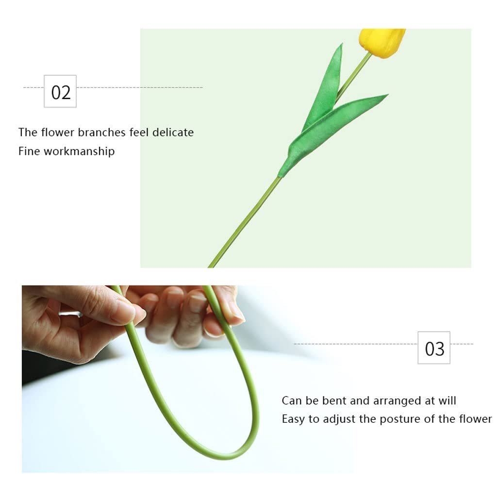Künstliche Blumen Tulpe Künstliche Blume mit Vase echte Touch Künstliche Blumenstrauß Gefälschte Blume Set for Hochzeitsdekoration Home Garnen Dekor Künstliche Blumen wie Echt (Color : B)