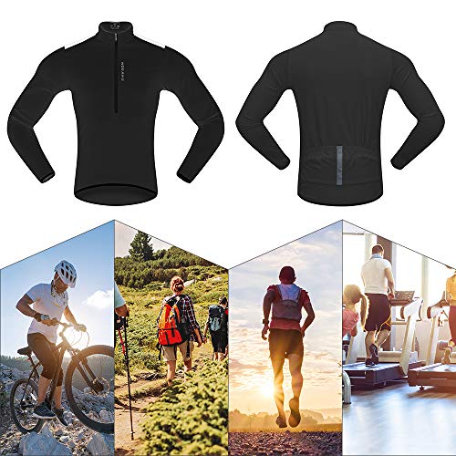 Andoer Camisa de manga comprida masculina de ciclismo primavera outono meio zíper MTB ciclismo