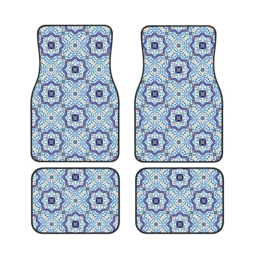 Alfombrillas coche antideslizantes neopreno azulejos marroquíes juego 4