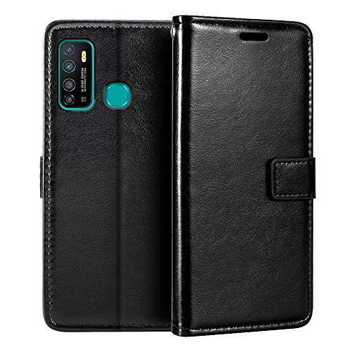 Infinix Hot 9 Wallet Case, Premium PU Leather Magnetic Flip Case Cover with Card Holder and Kickstand for Infinix Hot 9 Pro