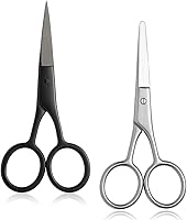 Ziha OTZMA 2PCS Precision Grooming Scissors for Men & Women - Straight & Rounded Safety Tips for Eyebrows, Nose, Beard, Ear Hair Trimming