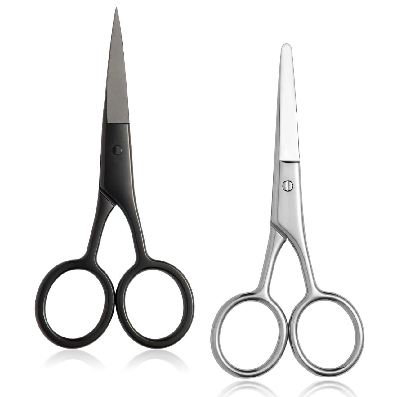 2PCS Small Grooming Scissors for Men and Women Facial Hair Trimming Scissors with Straight Rounded Safety Tips for