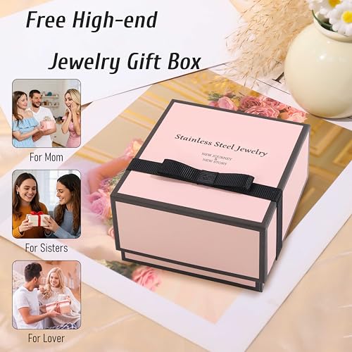 2Pcs 18K Gold Plated Stackable Love Bangle Bracelets for Women,Gold Chain Link Watch Bracelet Set,Non-Tarnish Stainless Steel Jewelry with Adjustable Tool. 6