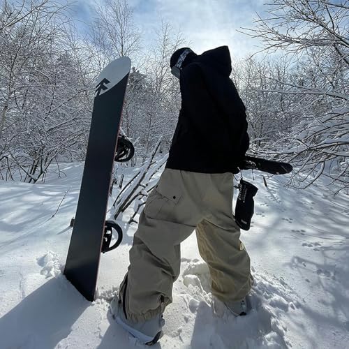 Pantalones de Snowboard Sueltos Impermeables y Resistentes al Viento para Hombres y Mujeres, Leggings Casuales con múltiples Bolsillos para Deportes al Aire Libre-Caqui-L - imagen 4