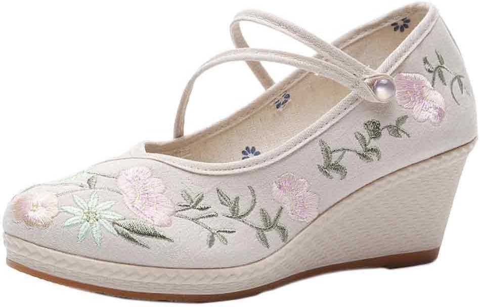 Embroidered shoes Women's cloth shoes Chinese style Wedges Casual shoes