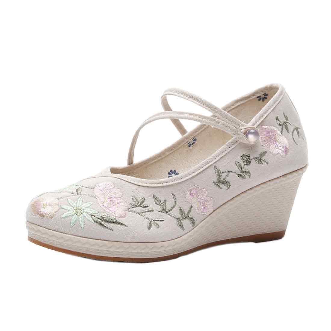 Embroidered shoes Women's cloth shoes Chinese style Wedges Casual shoes
