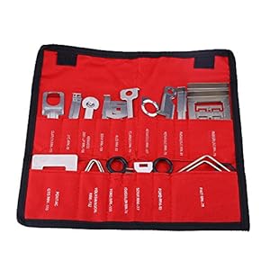 38pcs Car Radio Removal Tool Kit, Audio Stereo CD Player Radio Removal Install Tool Keys Carbon Steel (Rood)
