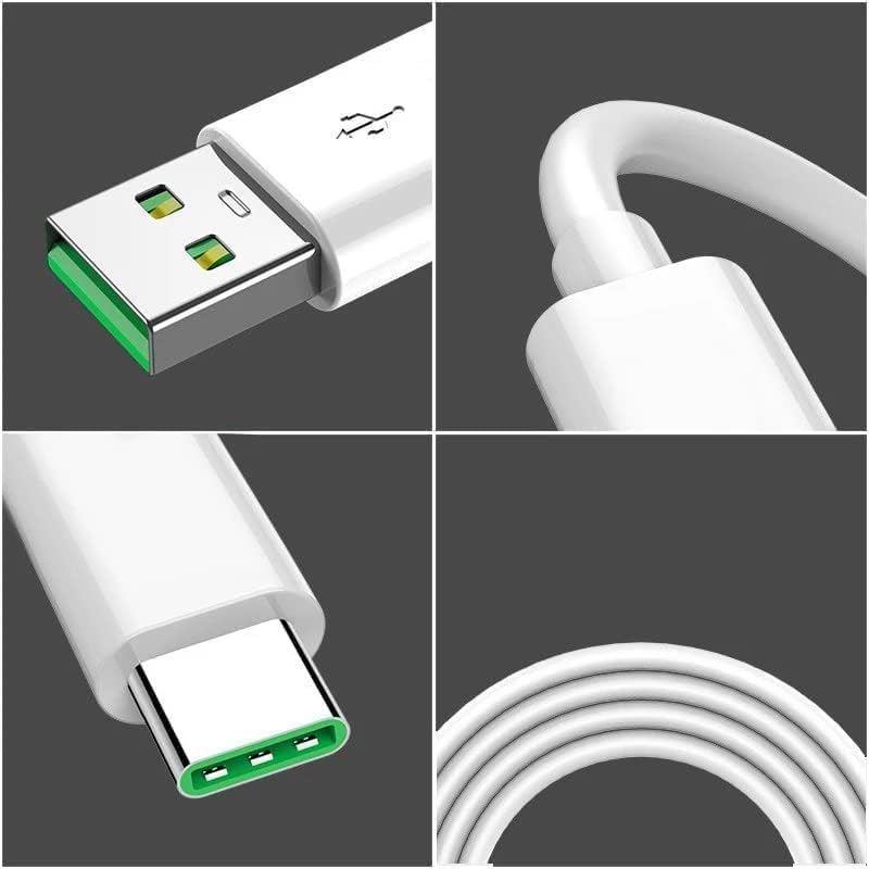 Image of Original SuperVOOC USB A to Type C Charging & Data Cable | Compatible with Oppo F19 Pro+, F21 Pro, Reno 6, Reno 7, Reno 8, A74, A96, 7, 7T, 7 Pro, 7T Pro, 8, 8T, 9, 9R, 9RT, 10R, 11R (OPO CBL 3)