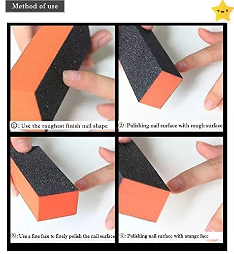Multicolour Nail Art Shiner Buffer Block Orange Buffing Sanding File and 1 Nail Filer (Set of 2)