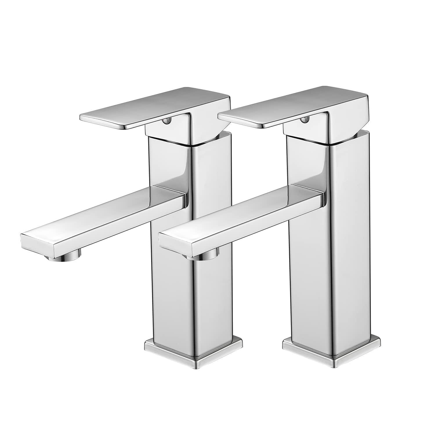 Vuadzren Water Tap Bath Basin Mixer Single Lever Small Single Lever Mixer Washbasin Fittur Stainless Steel for Washbasin (2, Chrome)
