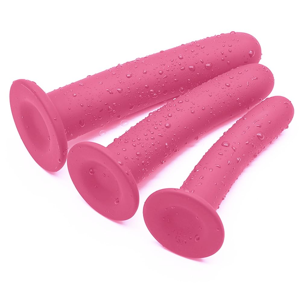 SXOVO 3 Pezzi Plug Anale, Dildo Anale in Silicone con Potente Ventosa, Dilatatore Anale Semplice, Stimolatore Prostata Massaggio del Punto G, Plug Analesex per Uomo Donna Coppie Principianti (Rosa)
