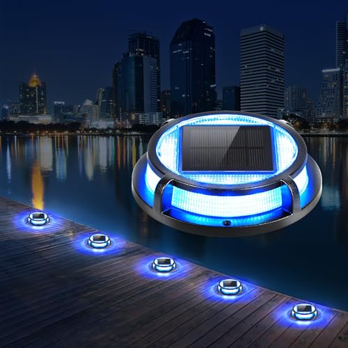LUTEC Solar Deck Lights 4 Pack Blue