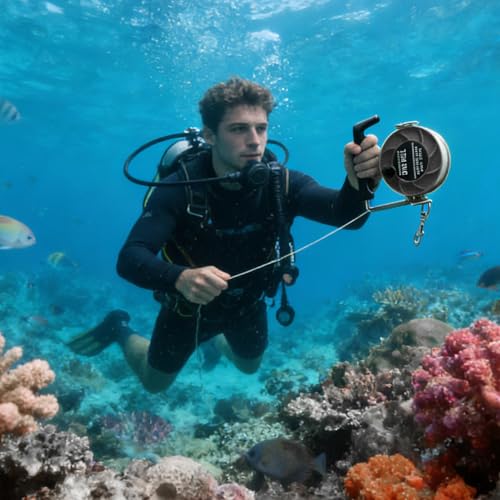 Carrete de buceo herramienta de cuerda de nailon ajustable para pesca submarina 4