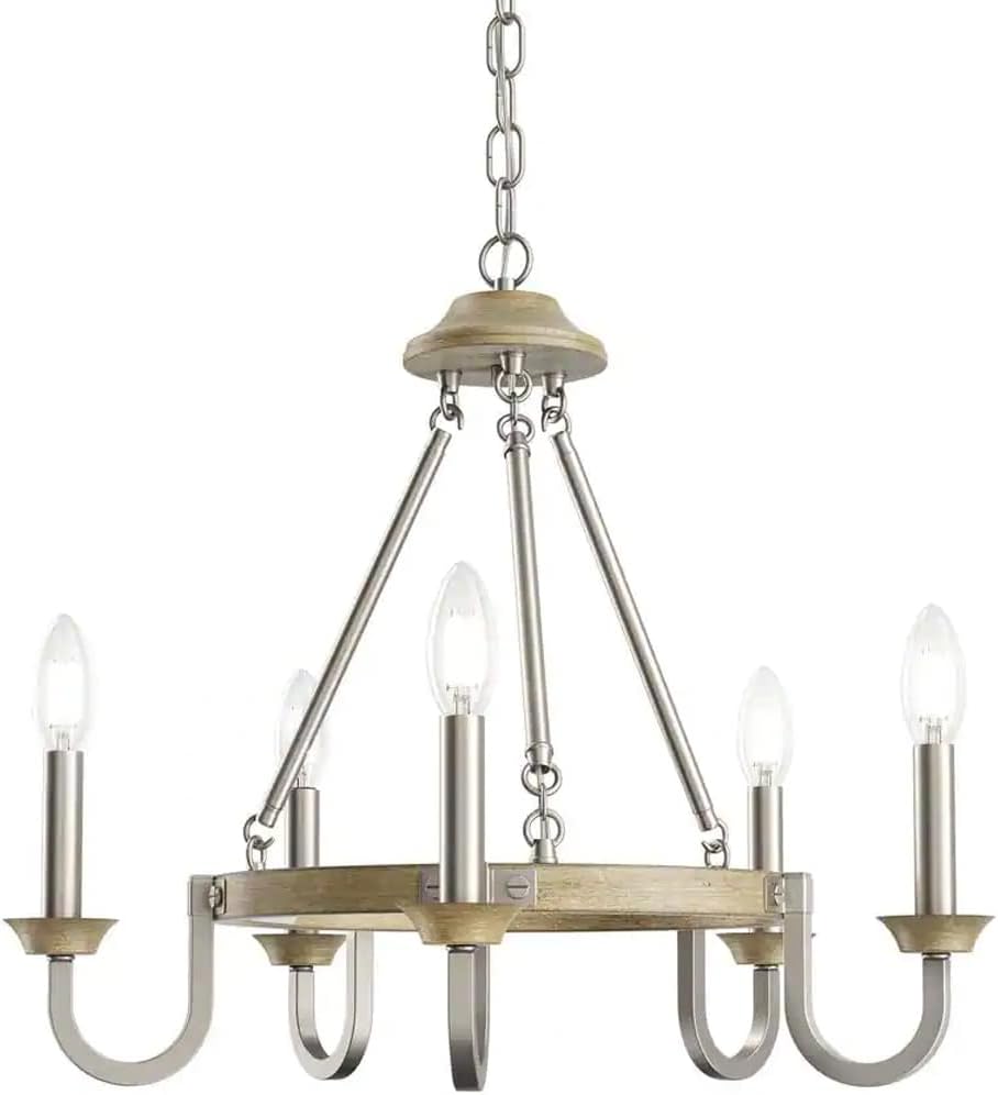 Barrett 22" W 5-Light Chandelier by Kichler Distressed Antique Gray with Brushed Nickel Finish