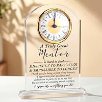 Wenqik Mentor Gift Thank You Gifts Clock Acrylic Best Mentor Gifts for Women Men Appreciation Clock