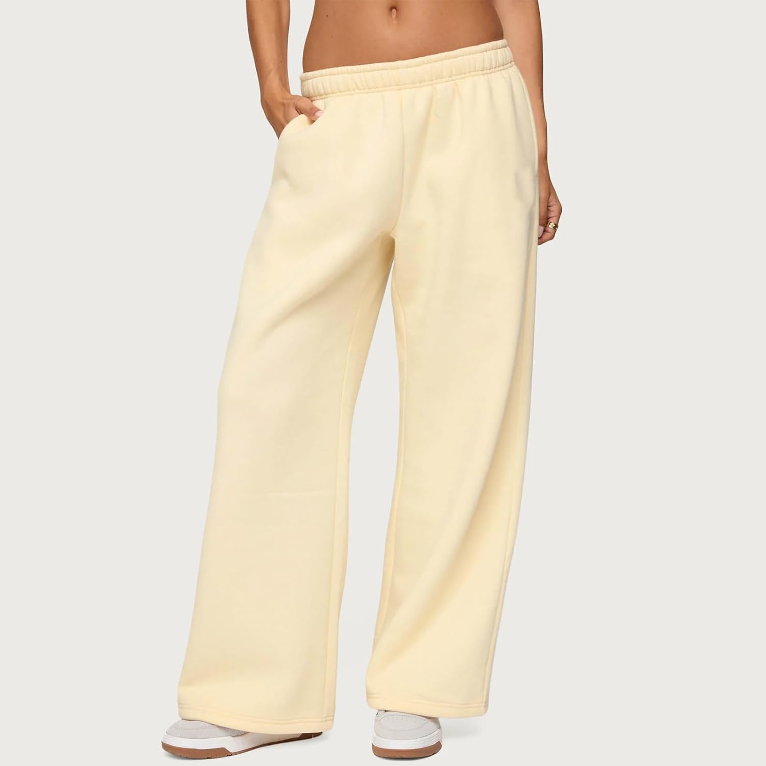 XBTCLXEBCO Wide Leg Sweatpants for Women Elastic Waist Baggy Lounge Track Pants Y2K Athletic Workout Joggers with Pockets - Image 2