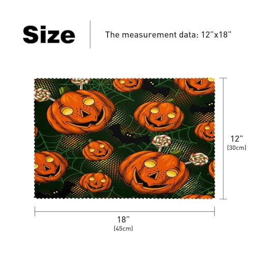 Set de table en toile d'araignée résistant chaleur décoration cuisine Halloween lot de 4
