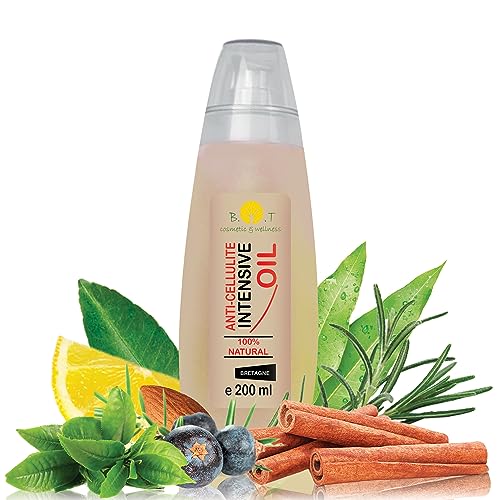 Anticelulitico Reductor Potente con Aceites Esenciales, Adelgazante Profesional 100% Natural, Penetra 6 veces mejor que una crema anticelulítica, 6 X más resultados, Prevención Estrías 200 ml