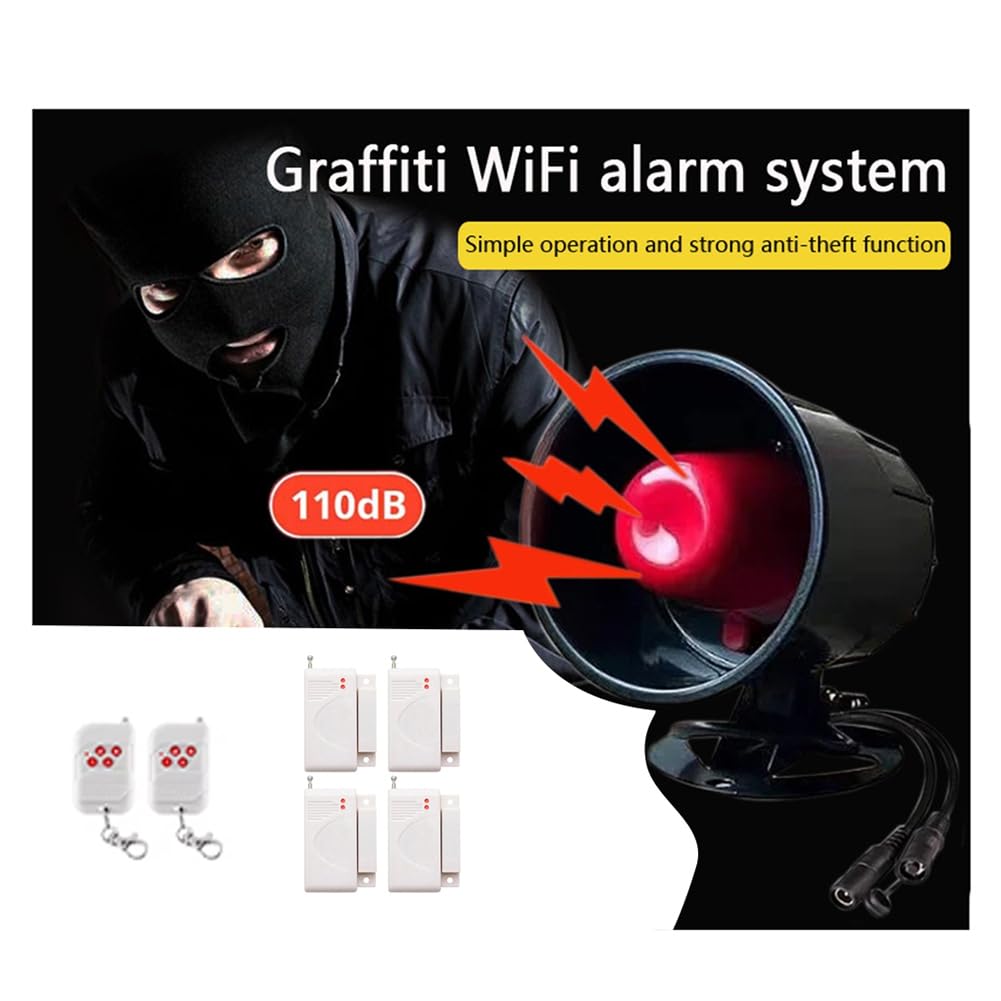 Wireless 433 MHz Alarm Sirenensystem für Den Schutz der zu Hause mit Einbrecher Des Tür mit Türsensor Langstrecke Einfach zu Installierende EU -Stecker