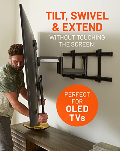 Echogear Full Motion Tv Mount With Adjustment Handles For Big Tvs Up To 90" - Smooth Full Motion Without Touching Your Tv - Streamlined Install & Pre-Assembled Tv Interface - Ideal For Oled & Qled Tvs #TOP2