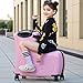 N-A Kids Ride On Suitcase with Wheels, Scooter Luggage for Toddlers Travel, Durable Children's Suitcase for Boys & Girls Ages 2-15 Years